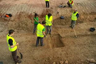 Excavaciones realizadas en noviembre pasado, en el pueblo de Alfacar, a 10 kilómetros de Granada