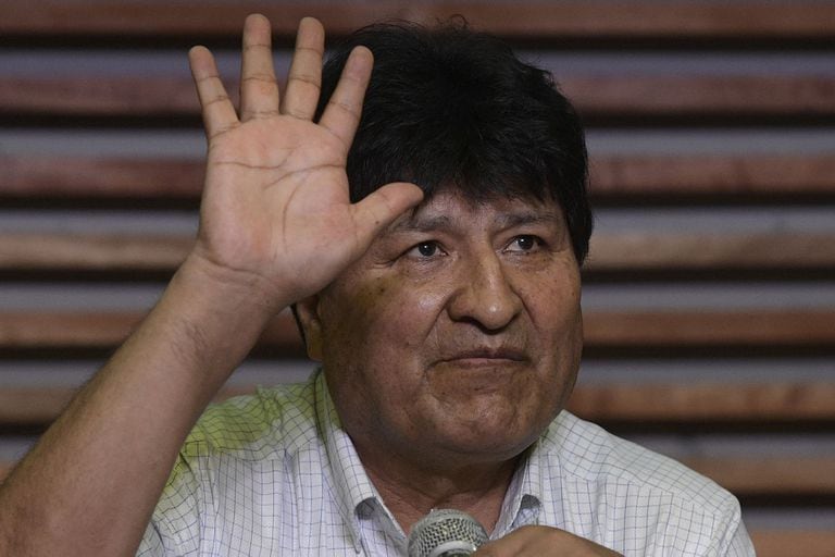 El expresidente boliviano Evo Morales, durante una conferencia de prensa en Buenos Aires, tras la victoria de su delfín Luis Arce en las elecciones presidenciales, el 19 de octubre pasado