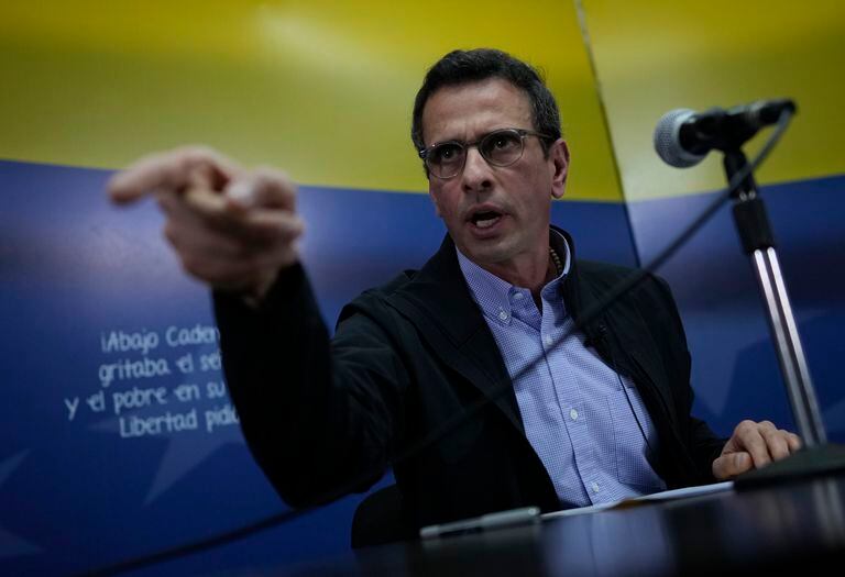 El opositor y excandidato a la presidencia de Venezuela Henrique Capriles, líder del partido Primero Justicia