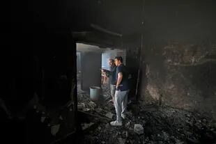 Un departamento de Gaza, destruido por las bombas, luego de que Israel afirmara que allí vivía Sinwar