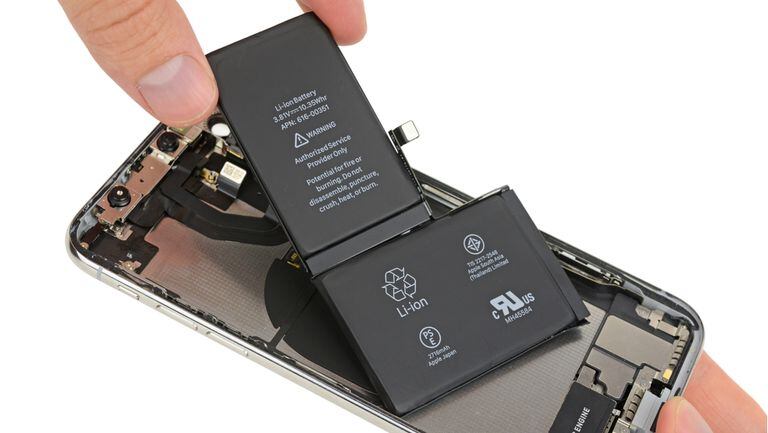 La batería en forma de L del iPhone X