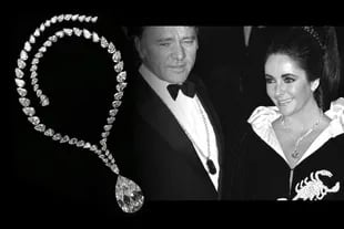 Richard Burton, Elizabeth Taylor y el diamante que él regaló a ella. Antes de ser collar, primero fue anillo.