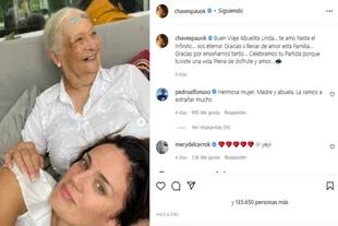Paula Chaves despidió a su abuela mediante su cuenta de Instagram (Foto Instagram @chavespauok)
