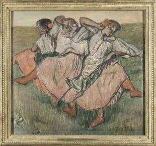 En un caso similar, el Museo de Estocolmo exhibe "Three dancers in Ukrainian dress", de Edgar Degas