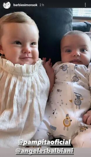 Llos bebés de Pampita y Angie Balbiani (Foto: Instagram)