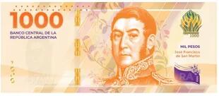Don José de San Martín estará en el nuevo billete de $1000, que debería entrar en circulación a fines de este año