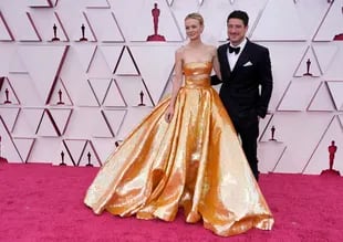 Carey Mulligan y Marcus Mumford en los Oscars