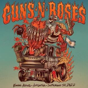 Flyer del recital de Guns N' Roses en River Plate, Argentina