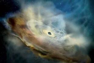 06/05/2022 Representación artística de una galaxia lejana que experimenta un aumento repentino de brillo. POLITICA INVESTIGACIÓN Y TECNOLOGÍA NASA/SONOMA STATE UNIVERSITY, AURORE SIMONNET
