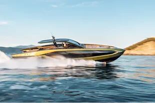 The new luxury boat is 63 feet long and is capable of reaching 63 knots of speed
