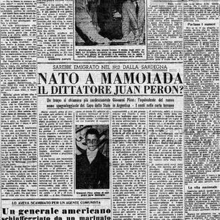 Un diario sardo de 1951 explica el supuesto origen del presidente argentino