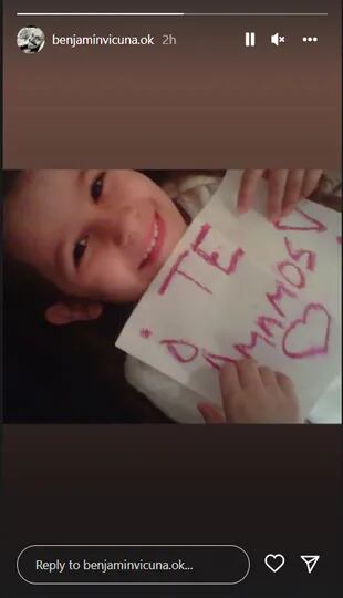 El actor compartió una fotografía de su hija con un mensaje escrito a puño y letra