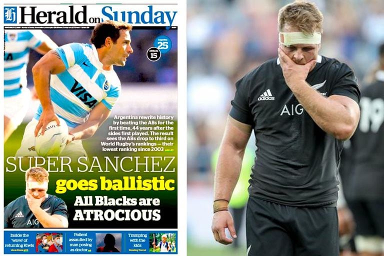 La tapa del Herald destaca la actuación de Sánchez y castiga a los All Blacks por su mal momento