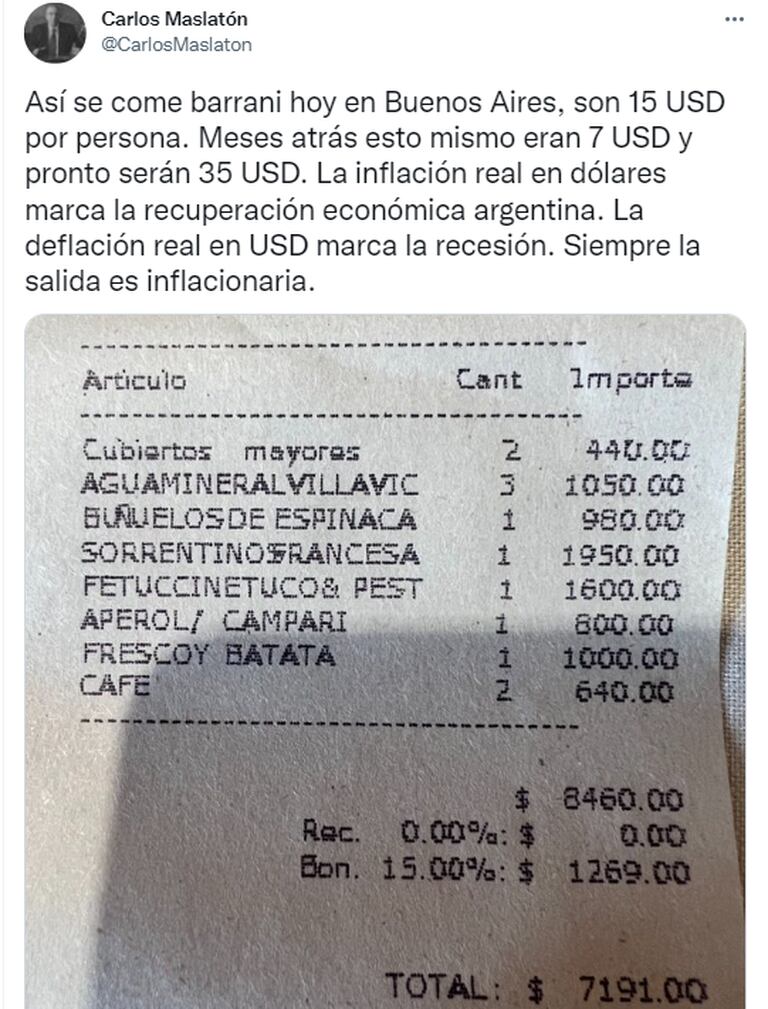 Carlos Maslatón ticket (Foto: Twitter @CarlosMaslaton)