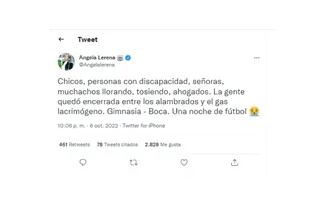 Ángela Lerena transmitió en sus redes sociales los incidentes