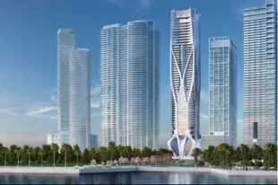 El edificio está en un complejo en el downtown de Miami y fue diseñado por la célebre arquitecta Zaha Hadid