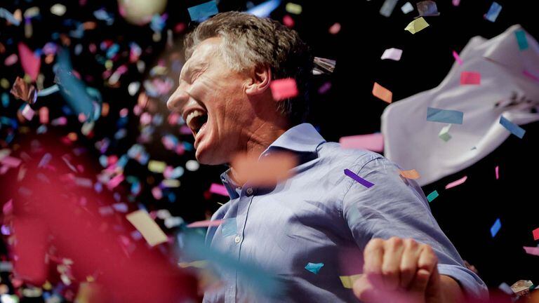 Festejos por el triunfo de Mauricio Macri
