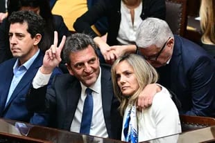 Sergio Massa y Malena Galmarini, en su último día como presidente de la Cámara de Diputados