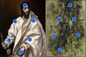 Encuentre el parecido entre estos dos cuadros del Greco y Picasso, un juego de influencias