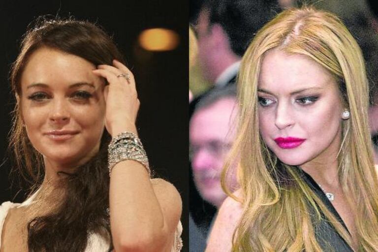 Lindsay Lohan en 2007 y 2012