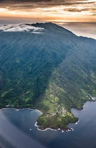 Vista aérea de la isla de Canouan.