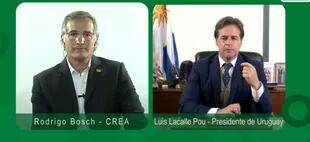 Rodrigo Bosch, de CREA, en la entrevista para el congreso de productores con el presidente Luis Lacalle Pou