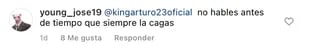 Los comentarios de los hinchas en el posteo de Arturo Vidal
