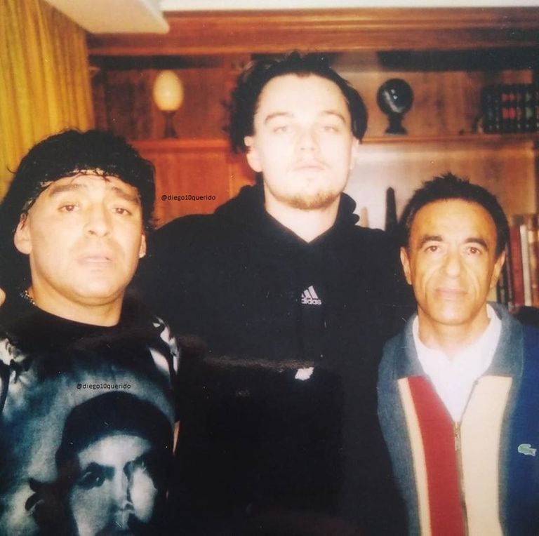 Maradona, Di Caprio y Ferro Viera, durante un encuentro en Roma: "Fueron cinco días de fiesta", dijo el empresario