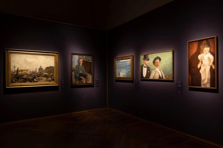 Vista de sala con la muestra "Klimt. La Secesión e Italia", en el Museo de Roma