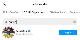 Tanto Salvio como Rinaldi se siguen en Instagram