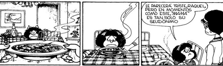 ...la sopa era un tema de conflicto entre Mafalda y su mamá
