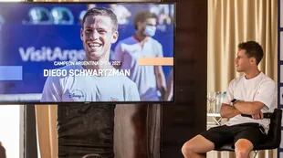 Diego Schwartzman viendo a... Diego Schwartzman, campeón vigente del torneo