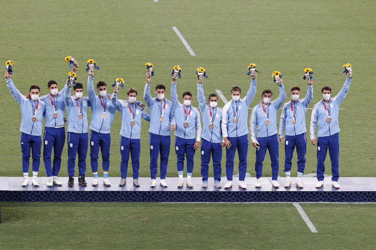 Rugby seven Los Pumas vs Gran Bretaña por la medalla de bronce en el estadio de Tokio. Triunfo y medalla de bronce para el equipo nacional.