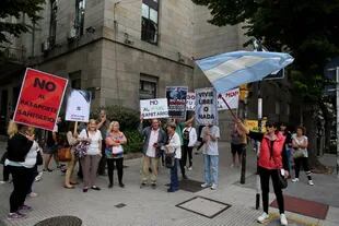 Una protesta contra el pase sanitario en Mar del Plata