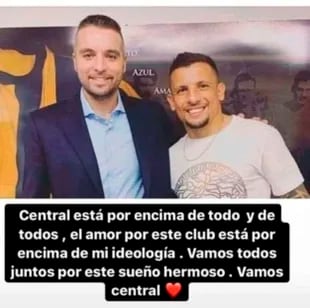 A través de su Instagram, Emiliano Vecchio (Rosario Central) anunció que se vacunará contra el coronavirus, tal como requieren la AFA y la Liga Profesional