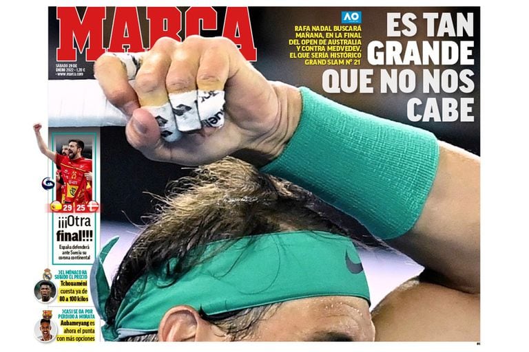 The original Marca cover, with a half-shown Nadal.