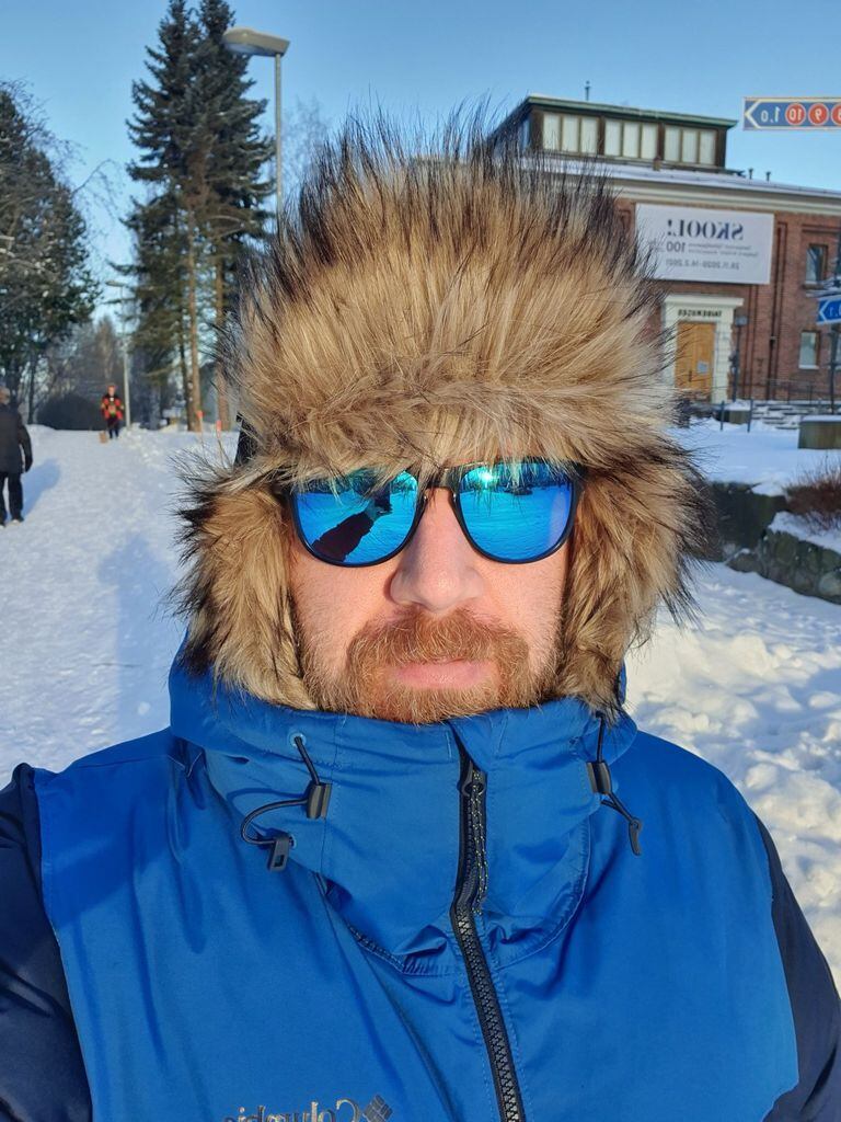 El argentino, Robertino Giorgetti, en el invierno de Tampere, Finlandia.