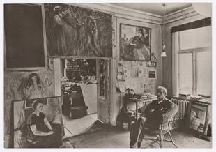 Munch en su casa de Ekely, en un retrato de 1943