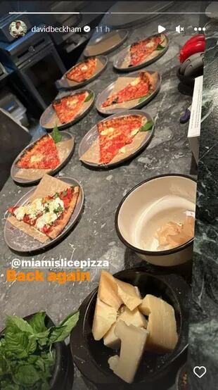 David Beckham presumió a sus seguidores las "mejores" pizzas de Miami