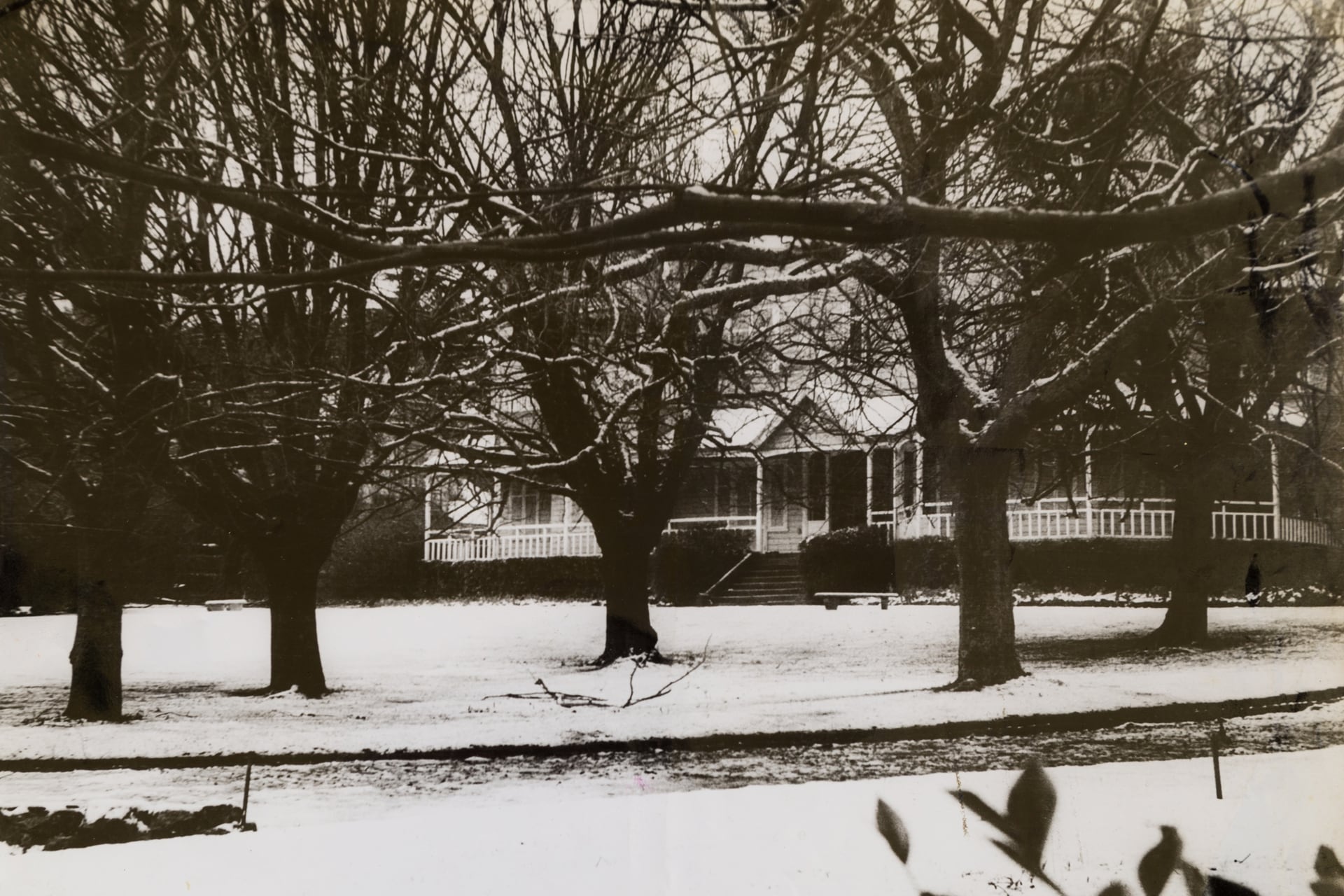 Una rara imagen de Villa Victoria bajo la nieve.