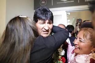 Evo Morales al llegar a Mendoza