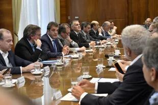 El ministro de Economía, Sergio Massa, mientras anunciaba el dólar soja II que estará vigente hasta el 30 de diciembre 