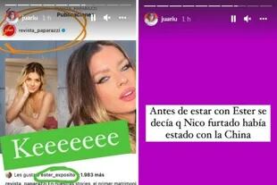 La influencer, Juariu, reveló el like de Ester Expósito