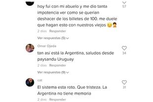 Some comments made by Argentine users in the publication