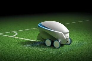 Nissan experimentó con un robot que realiza las marcas del campo de juego