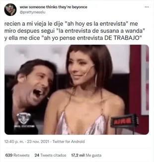 Los memes al momento previo a la entrevista entre Wanda Nara y Susana Giménez