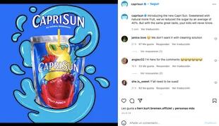 Tras el comunicado de Kraft Heinz por la presencia de solución de limpieza en un lote de Capri Sun, usuarios han comentado en sus recientes publicaciones de Instagram reclamando el error