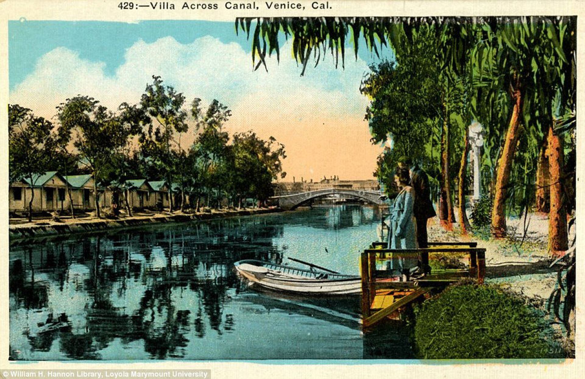 Postal antigua de los Venice Canals.