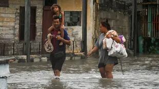 Imagen de las inundaciones causadas por el huracán en Batabano, Cuba