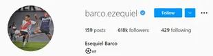 La cuenta de Esequiel barco sigue a 429 cuentas usuarios en Instagram, entre los cuales no se encuentra Wanda Nara